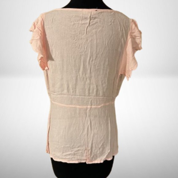 Pink Flutter Sleeve Top - Picture 4 of 8